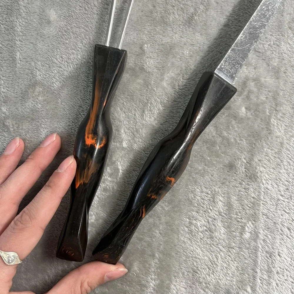 Cutco‎ MOD 15 Ladle & Whisk Set Marbled Handle Stainless Steel USA Kitchen Tools